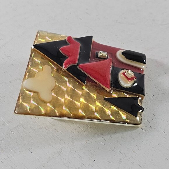 House Pins by Lucinda Brooch Red Black Crown Cloud Tree Art Deco House Design - Picture 8 of 9